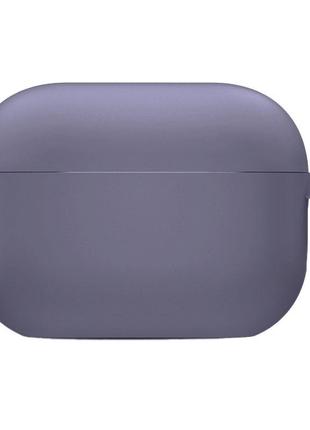 Силіконовий футляр з мікрофіброю для навушників airpods 3, сірий / lavender gray