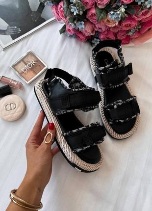 Женские сандалии dior sandals black logo