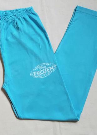 Штаны "frozen" disney германия пижама голубые трикотажные домашние  на 10-11 лет (140-146см)