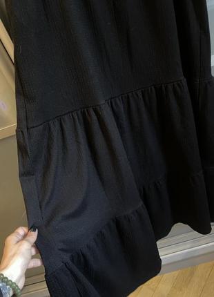 Платье сарафан летнее черная ярусная макси4 фото