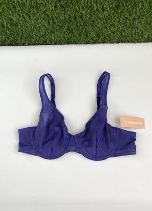 Бюстгальтер с тонкой чашкой thirdlove unlined sgadow stripe scoop bra 🇺🇸 blue.3 фото