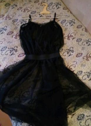 Срочно продам черное прозрачное платье