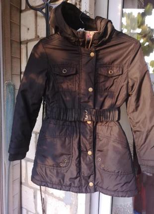 Пальто - парка indigo, для девочки 6-8лет