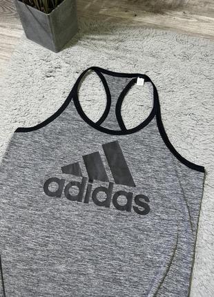 Оригинальная, спортивная майка от бренда “adidas - big logo”2 фото