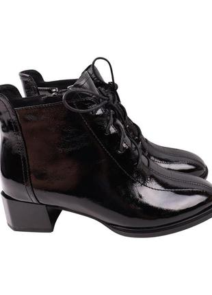 Ботильоны женские velly черные натуральная лаковая кожа, 36