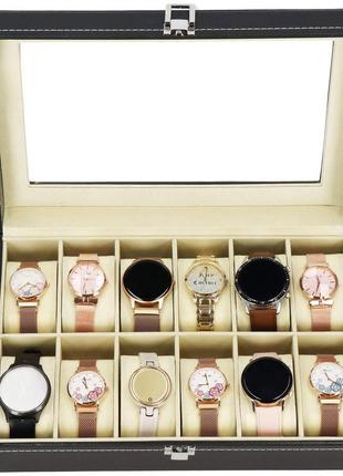 Скринька (органайзер) для зберігання годинника springos 30 x 20 x 8 см ha10582 фото