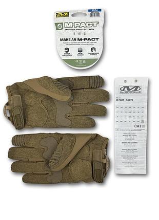 Перчатки mechanix m-pact койот размер s 3