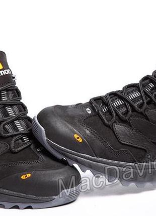 Кожаные кроссовки blancas salomon dragon skin black2 фото