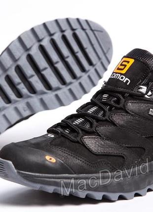 Кожаные кроссовки blancas salomon dragon skin black3 фото
