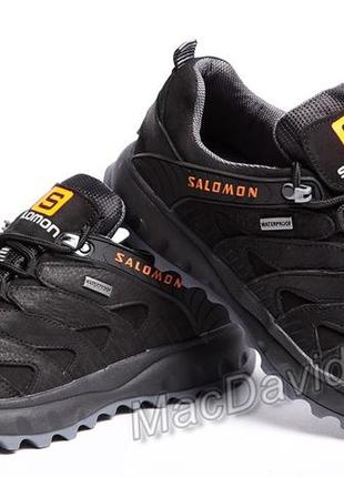 Кожаные кроссовки blancas salomon dragon skin black4 фото