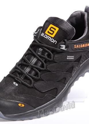 Кожаные кроссовки blancas salomon dragon skin black5 фото
