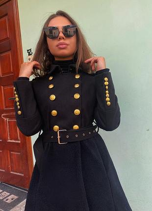 Пальто чёрное гусарское пальто