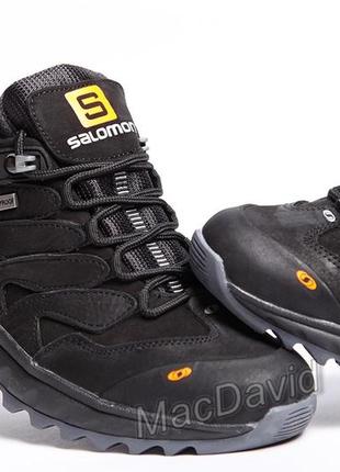 Кожаные кроссовки blancas salomon dragon skin black6 фото