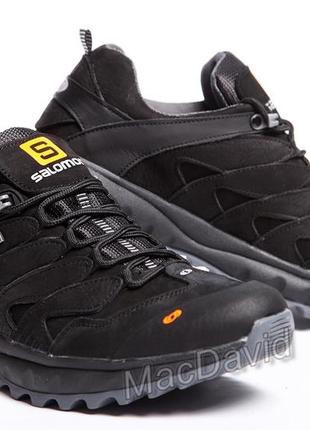 Кожаные кроссовки blancas salomon dragon skin black8 фото