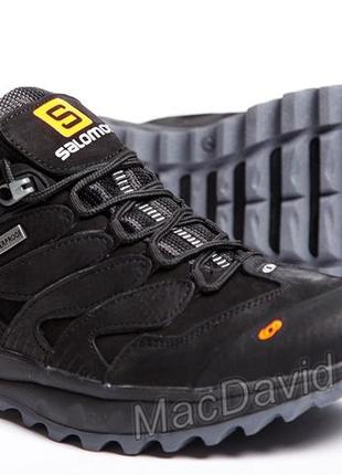 Кожаные кроссовки blancas salomon dragon skin black10 фото