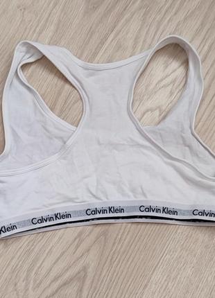 Базовый спортивный топ коттоновый подростковый белый calvin klein 12 14 лет 152 164 см3 фото