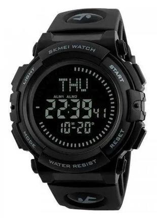 Часы наручные мужские skmei 1290bk с компасом, наручные часы для военных. цвет: черный