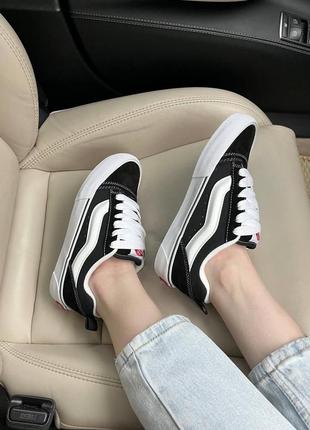 Vans knu skool black white2 фото