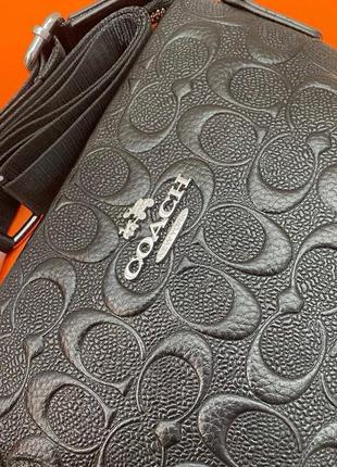 Чоловіча сумка coach чорна барсетка 6