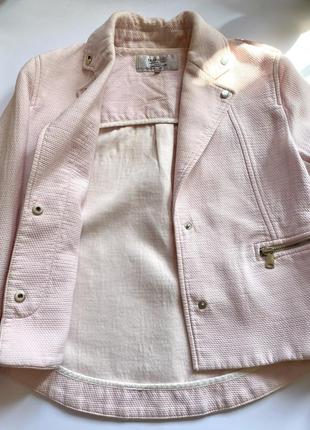 Zara Жіночий укорочений піджак куртка ніжно-рожевого кольору4 фото