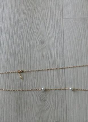 Ніжний пояс прикраса ланцюжок 3 перлини.4 фото