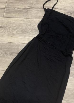 Нова чорна сукня міді комбінація8 фото