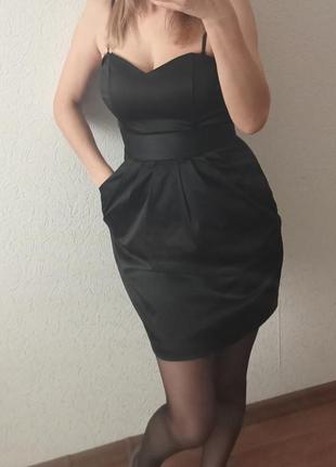 Платье черное футляр s