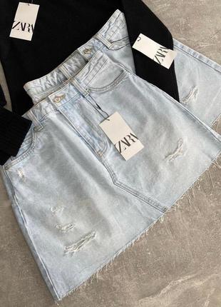 Zara юбка джинсовая