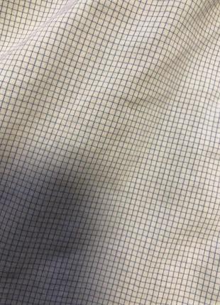 Женская рубашка в мелкую клетку белая с голубым7 фото