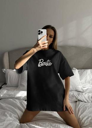Женская футболка оверсайз с вышивкой barbie10 фото