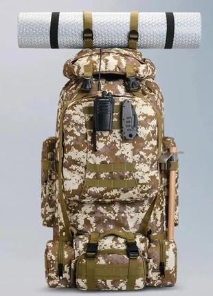 Водонепроницаемый тактический рюкзак, военный рюкзак 4 в 1 камуфляж 80л3 фото
