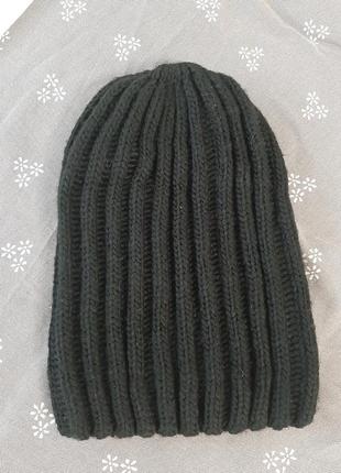 Beanie шерстяная шапка шерсть  бини крупная вязка