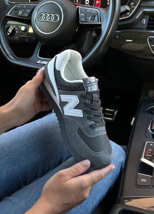 Женские кроссовки в стиле new balance ml 57426 беленс / демисезонные / весенние, летние, осенние / обувь / замша, плотная сетка / белые, серые, черные2 фото