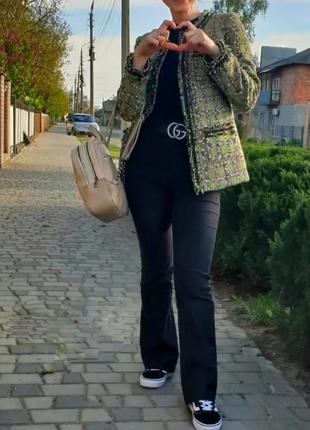 Пиджак жакет круглая горловина в стиле шаннель нарядный zara4 фото