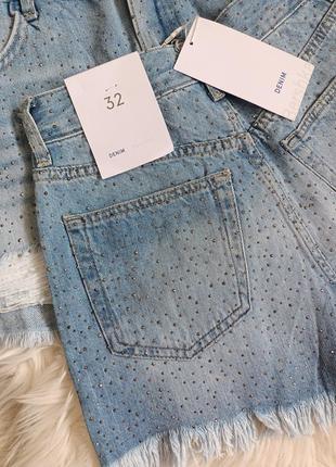Джинсві шорти в стрази bershka zara2 фото