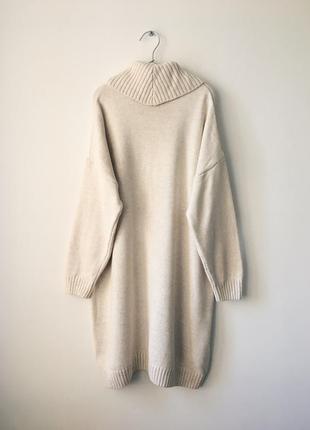 Актуальное платье-свитер цвета слоновой кости topshop зимнее платье с высокой горловиной10 фото