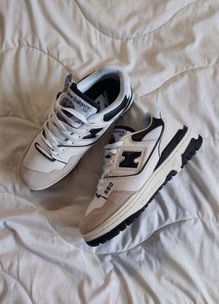 New balance 550 white black2 фото