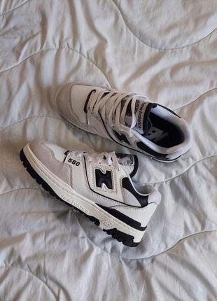 New balance 550 white black6 фото