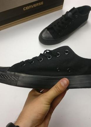 Кеди converse чорні з чорною подошвою жіночі нові розміри (35-38)3 фото