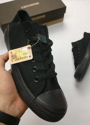 Кеды converse черные с черной подошвой женские новые размеры (35-40)4 фото