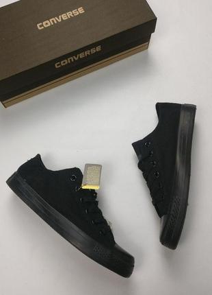 Кеды converse черные с черной подошвой женские новые размеры (35-40)