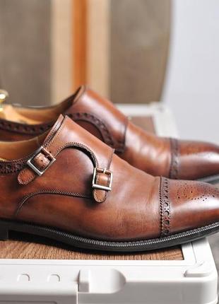 Шкіряні туфлі монки pasito double monk strap shoes - 41.5 -1 фото