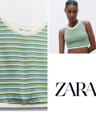 Смугастий топ,майка zara1 фото