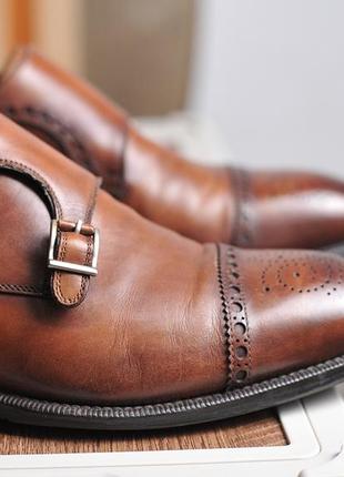 Шкіряні туфлі монки pasito double monk strap shoes - 41.5 -2 фото
