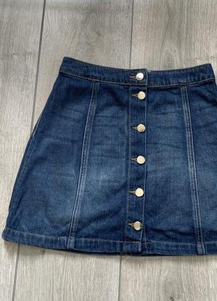 Юбка юбка джинсовая короткая трендовая коттон на хрупкую девушку размер xs2 фото
