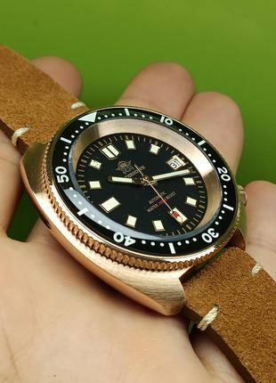 Годинник наручний дайвер addiesdive бронза seiko nh35a хомаж7 фото