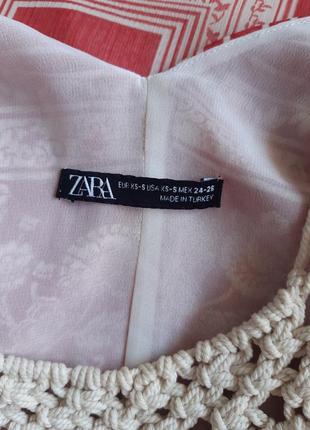 Платье, сарафан миди в этно, бохо стиле в принт со вставкой макраме zara9 фото