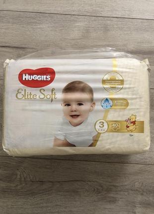 Подгузники huggies elite soft 3 40 шт.