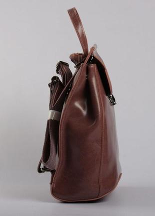 Городской кожаный рюкзак-сумка (трансформер)6 фото