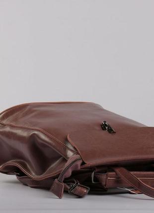Городской кожаный рюкзак-сумка (трансформер)9 фото